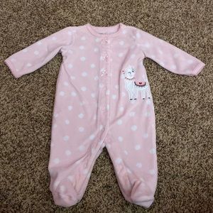 Carter’s Pink Llama Button Down Footed Pajamas - Size 3 Months